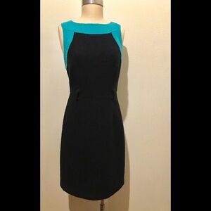 Milly Dress wool black and turquoise sz. 4